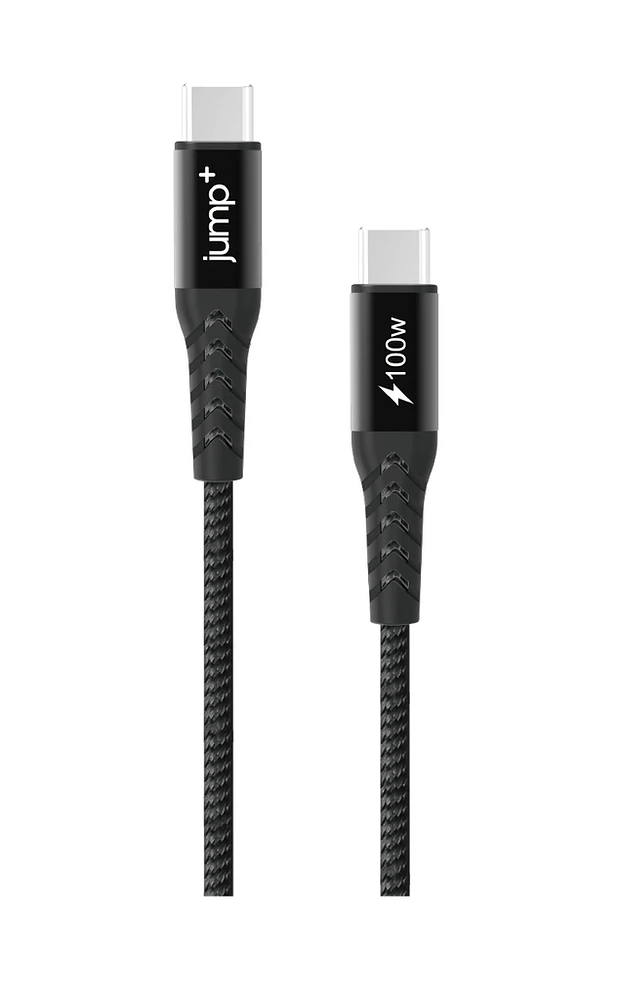 jump+ USB-C to USB-C 3M Braided Pro Cable - Black