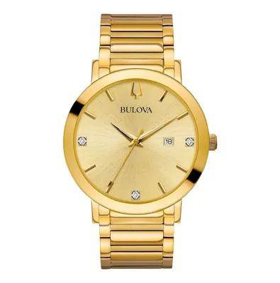 Bulova Futuro Gold Diamond Champagne Quartz Watch - 97D115