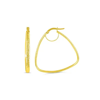 10 Karat Yellow Gold Triangular Hoops