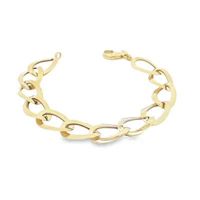 14 Karat Yellow Gold Oval Link Bracelet