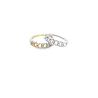 14 Karat Yellow or White Gold Curb Link Diamond Ring