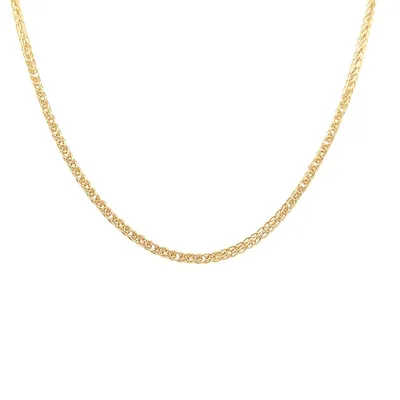 10 Karat Yellow Gold 2.2mm Wheat Link Chain