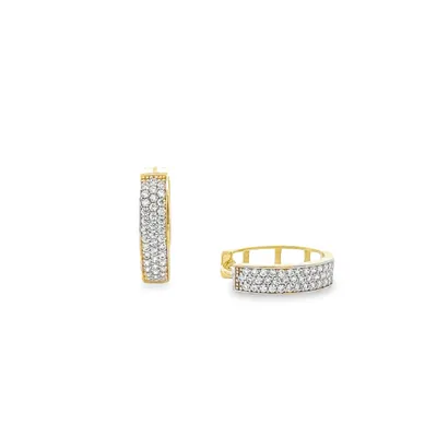 10 Karat Yellow Gold Cubic Zirconia Hoops