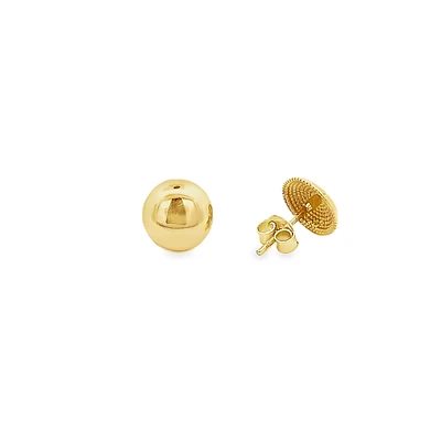 10 Karat Yellow Gold High Polish Stud Earrings