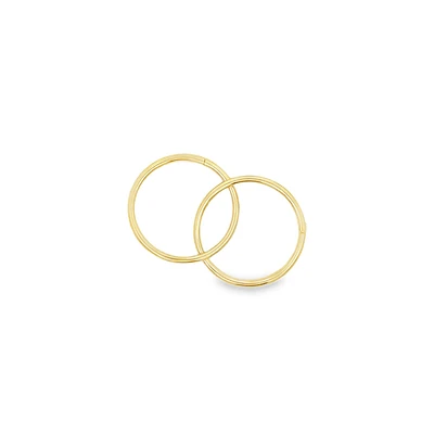 10 Karat Yellow Gold 10mm Sleeper Hoops