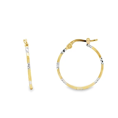 10 Karat Two-Tone Gold Hoop Earrings