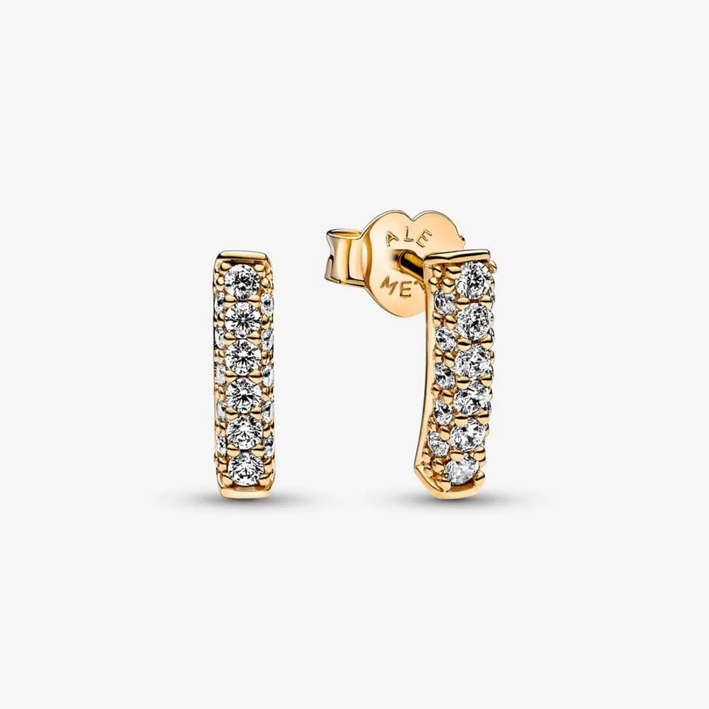 Pandora Timeless Pave Single Row Bar Stud Earrings 262626C01