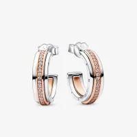 Pandora Signature Logo & Pavé Hoop Earrings 282737C01