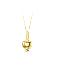 10 Karat Yellow Puffed Heart Children's Necklace