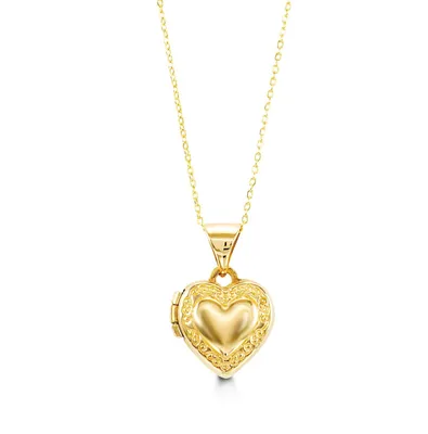 10 Karat Gold Heart Locket Children's Necklace