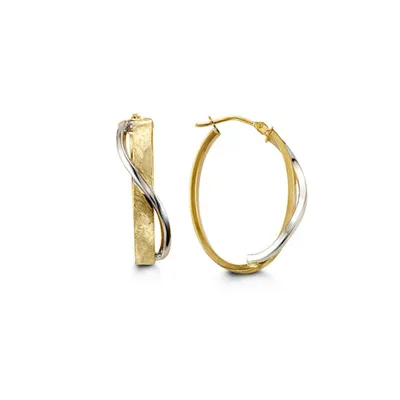 10 Karat Gold Two-Tone Hoops