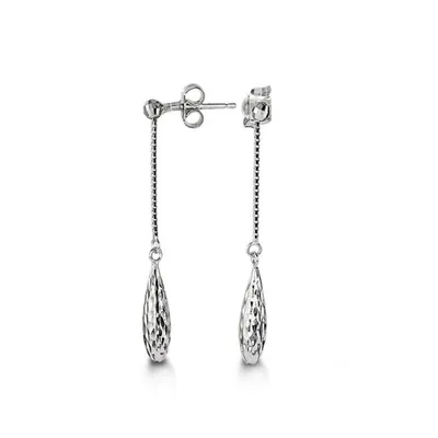 10 Karat White Gold Drop Earrings