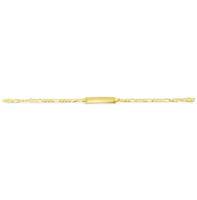 10 Karat Gold Figaro ID Bracelet