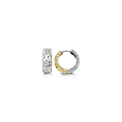 10 Karat Gold Diamond Cut Hoops