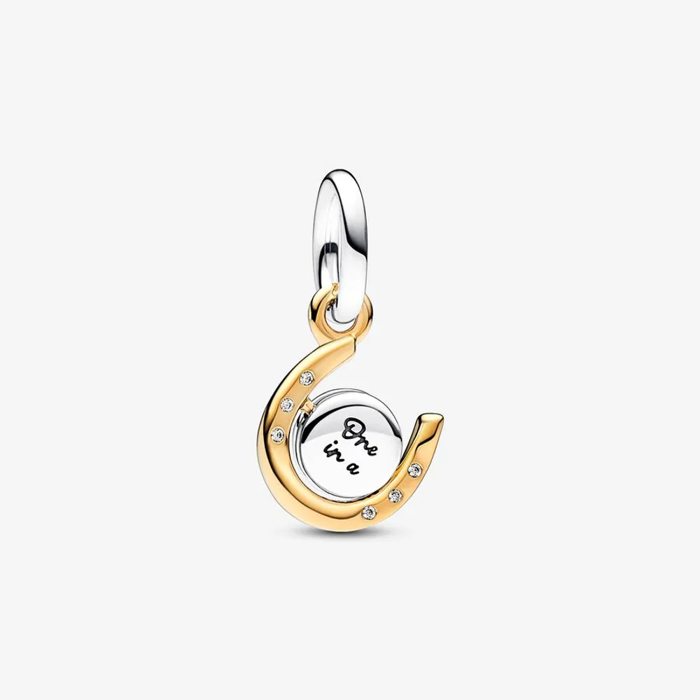 Pandora Two-tone Spinning Disc Horseshoe Dangle Charm - 762713C01