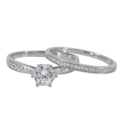 Sterling Silver Cubic Zirconia Ring Set