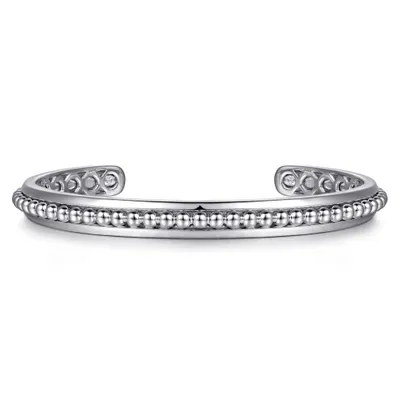 Gabriel & Co. Sterling Silver Beaded Center Open Cuff Bracelet