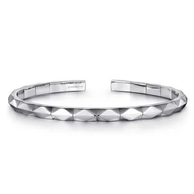 Gabriel & Co. Sterling Silver Faceted Open Cuff Bracelet