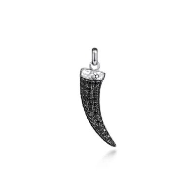 Gabriel & Co. Sterling Silver Black Spinel Horn Pendant