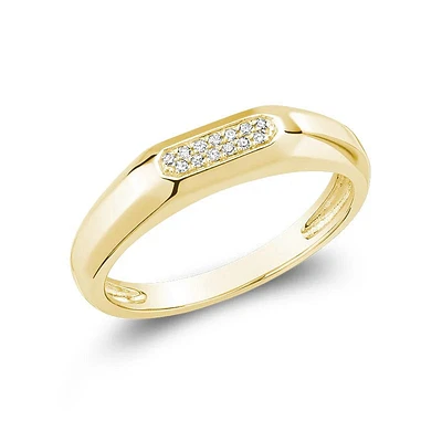 10 Karat Gold 0.04 Diamond Mini Signet Ring