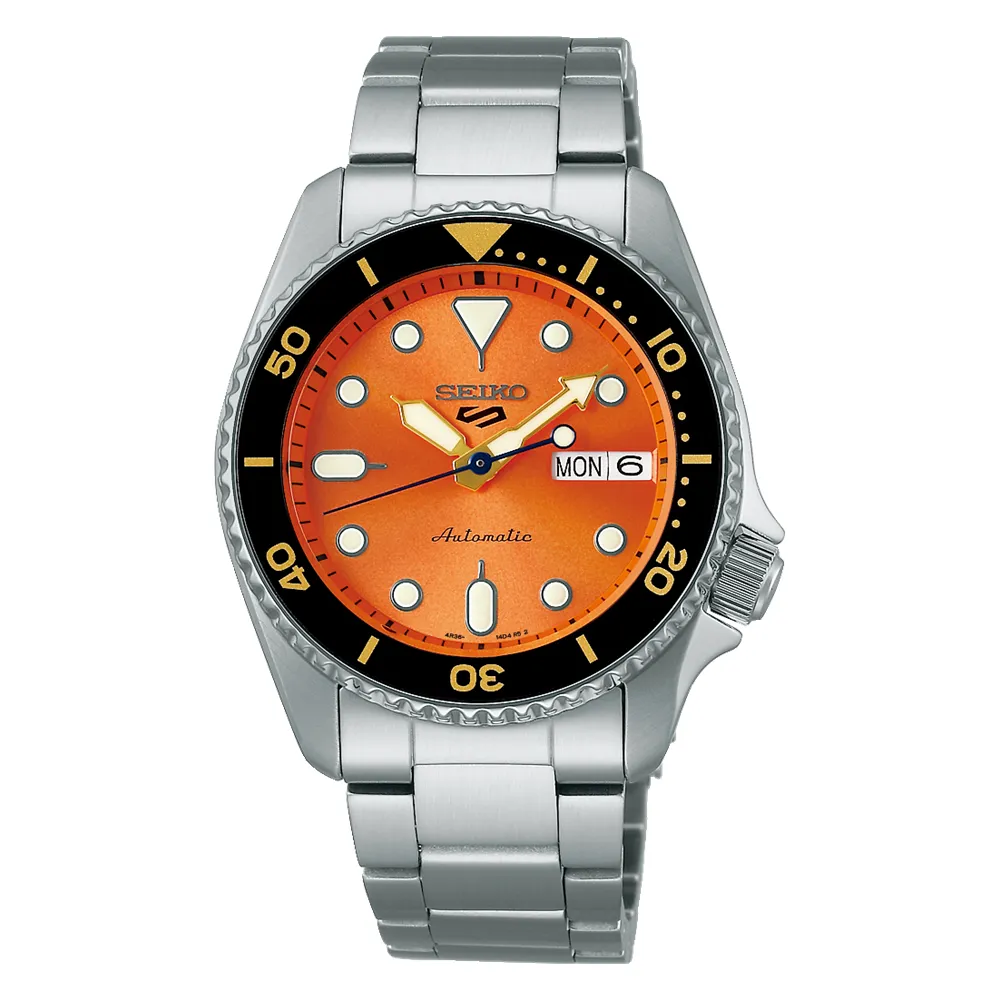 Seiko 5 Sports Automatic Orange Dial 38mm Watch-SRPK35