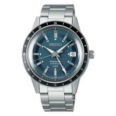 Seiko Presage Style 60's GMT Blue Dial Watch-SSK009J1