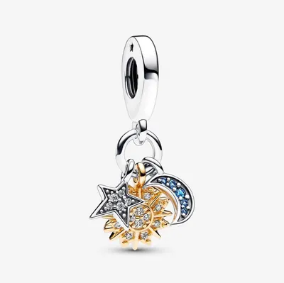 Pandora Two-Tone Celestial Triple Dangle Charm 762676C01