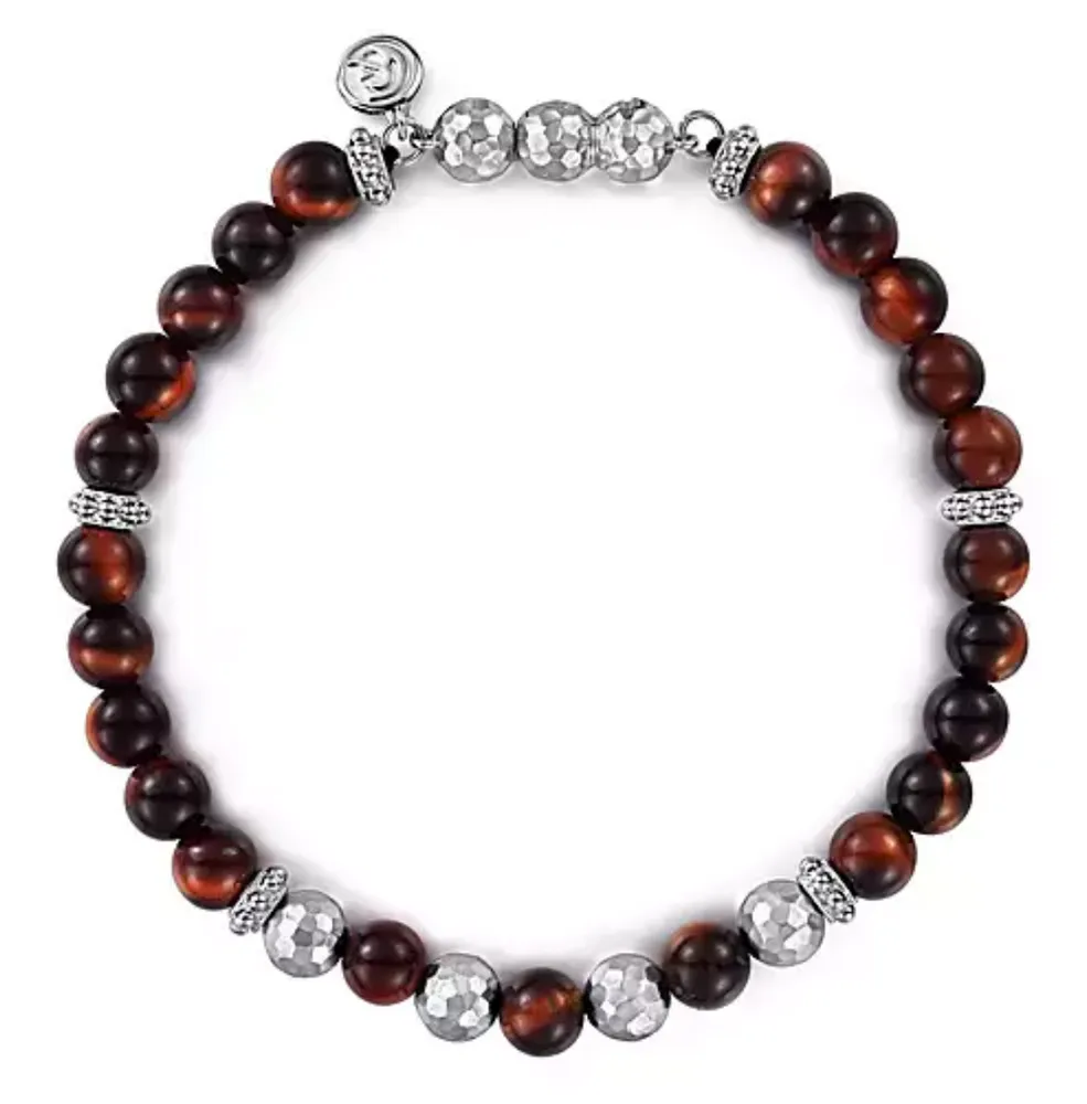 Gabriel & Co. Sterling Silver Tiger Eye 6mm Bracelet