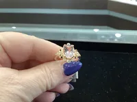 14 Karat Yellow Gold 3.80ct Morganite and 0.17ct Diamond Ring