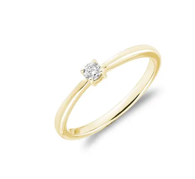 10 Karat Gold 0.07CT Diamond Solitaire Ring