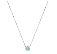 10 Karat White Gold Bezel Set Aquamarine Necklace