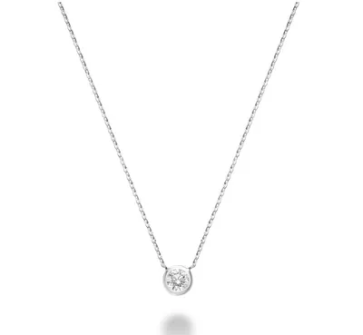 10 Karat White Gold Bezel Set 0.13CT Diamond Necklace