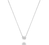 10 Karat White Gold Bezel Set 0.13CT Diamond Necklace