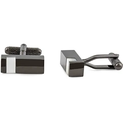 Brass Black Rhodium Rectangular Cufflinks