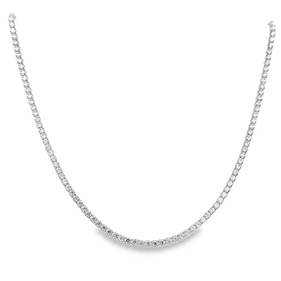 10 Karat White Cubic Zirconia Tennis Necklace