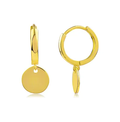 Sterling Silver Gold Plated Hoop Circle Earrings