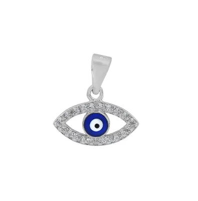 Sterling Silver Cubic Zirconia Evil Eye Pendant