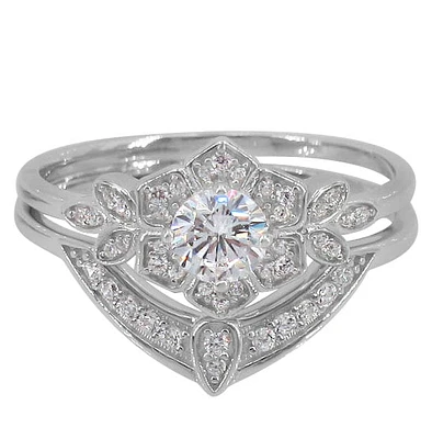 Sterling Silver Cubic Zirconia Ring Set