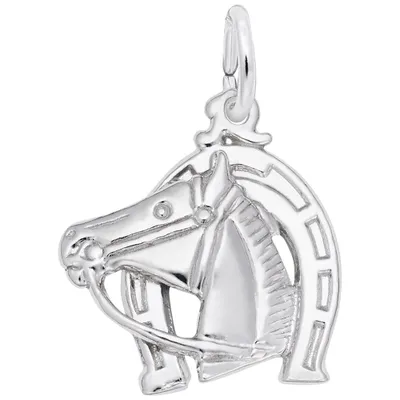 Sterling Silver Horse and Horseshoe Charm