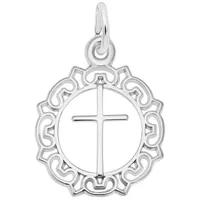 Sterling Silver Ornate Cross Charm