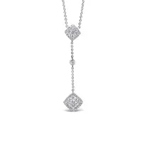 14 Karat White Gold Diamond Drop Necklace