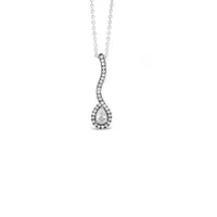 14 Karat White Gold Diamond Drop Necklace