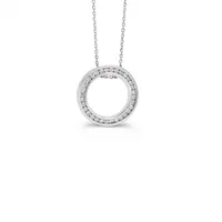 14 Karat White Gold Diamond Circle Necklace