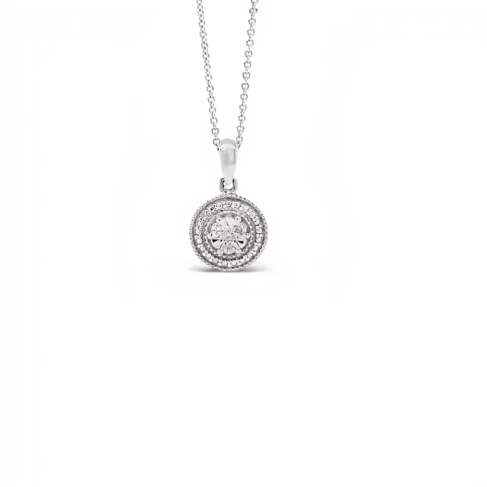 10 Karat White Gold Diamond Necklace