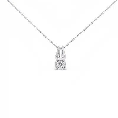 14 Karat White Gold Love Knot Diamond Necklace