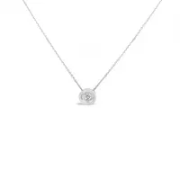 14 Karat White Gold Bezel Set Diamond Necklace