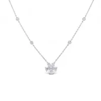 18 Karat White Gold Diamond Marquise Necklace