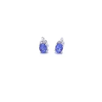 18 Karat Gold Diamond and Tanzanite Stud Earrings