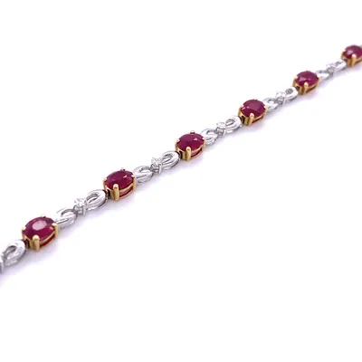 18 Karat Yellow and White Gold Ruby and Diamond Bracelet