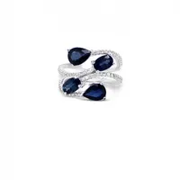 14 Karat White Gold Sapphire and Diamond Ring